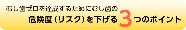 むし歯ゼロを達成するためにむし歯の3つのポイント